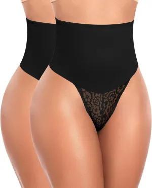 Tummy Control Thong Shapewear for Women High Waist Body Shaper Panties Girdle Lace Shaping Underwear
