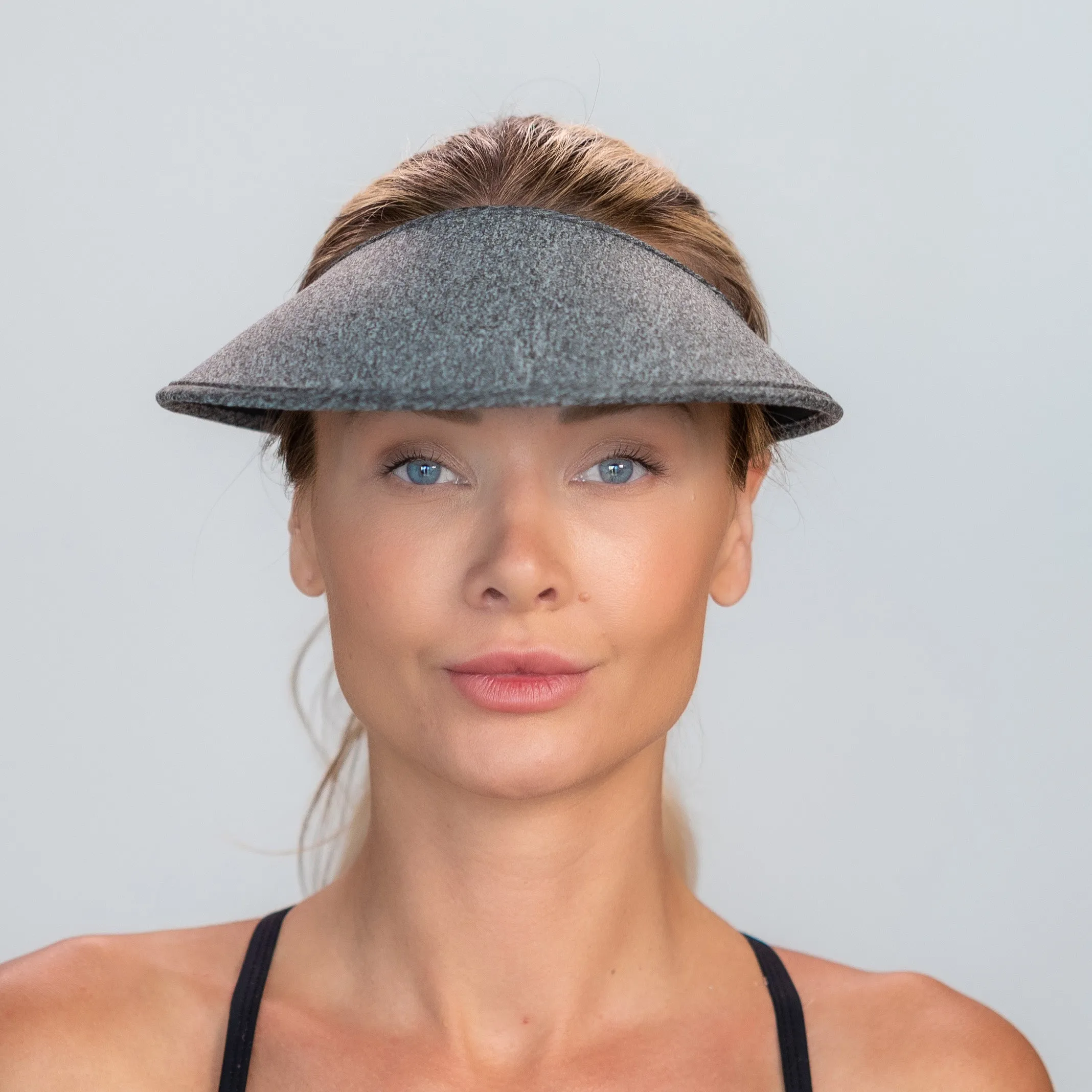 Velo Broad Brim Sun Visor - Steel Grey Heather Matching Trim