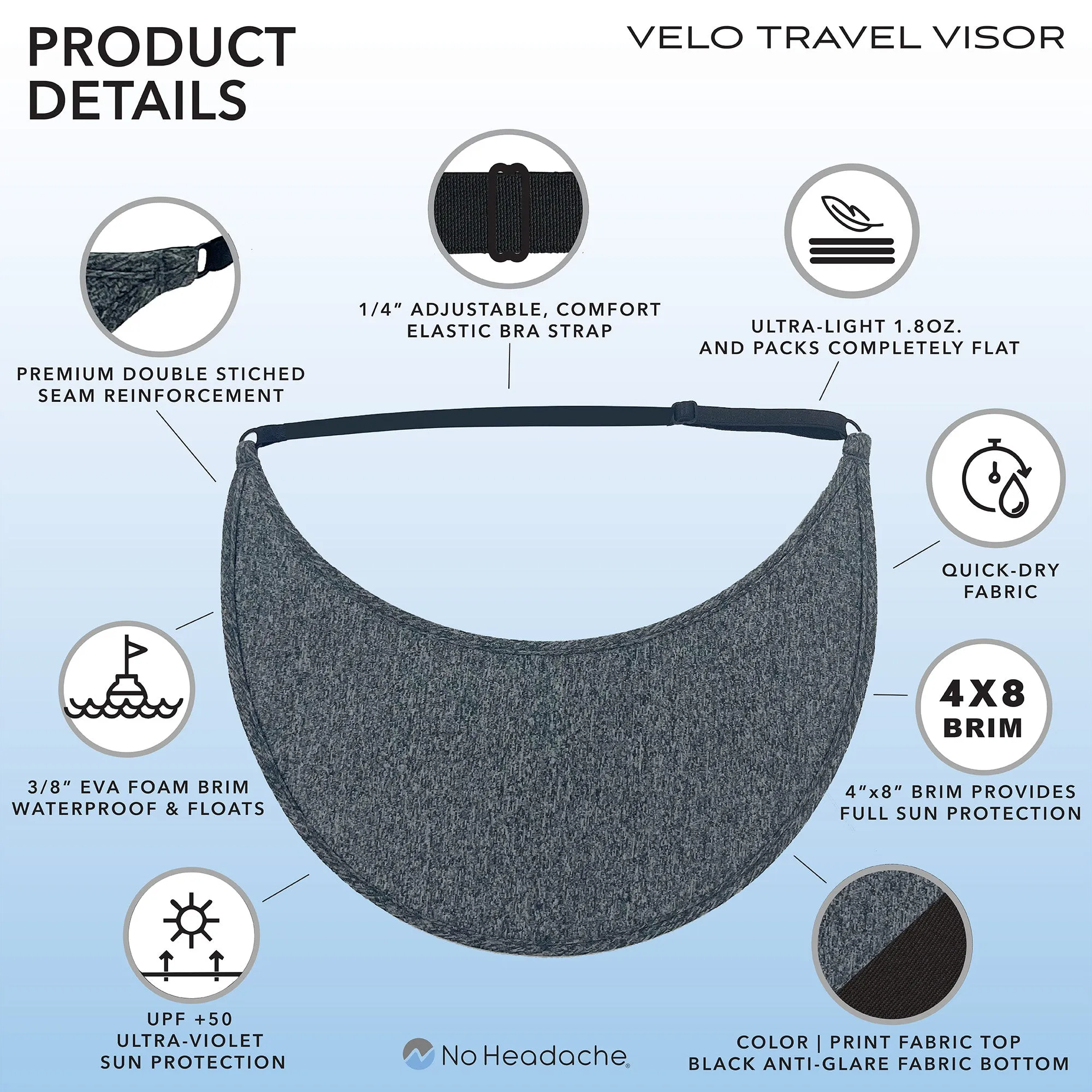 Velo Travel Visor - Tribal Light Gray