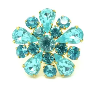 Vintage 1950s Blue Flower Brooch