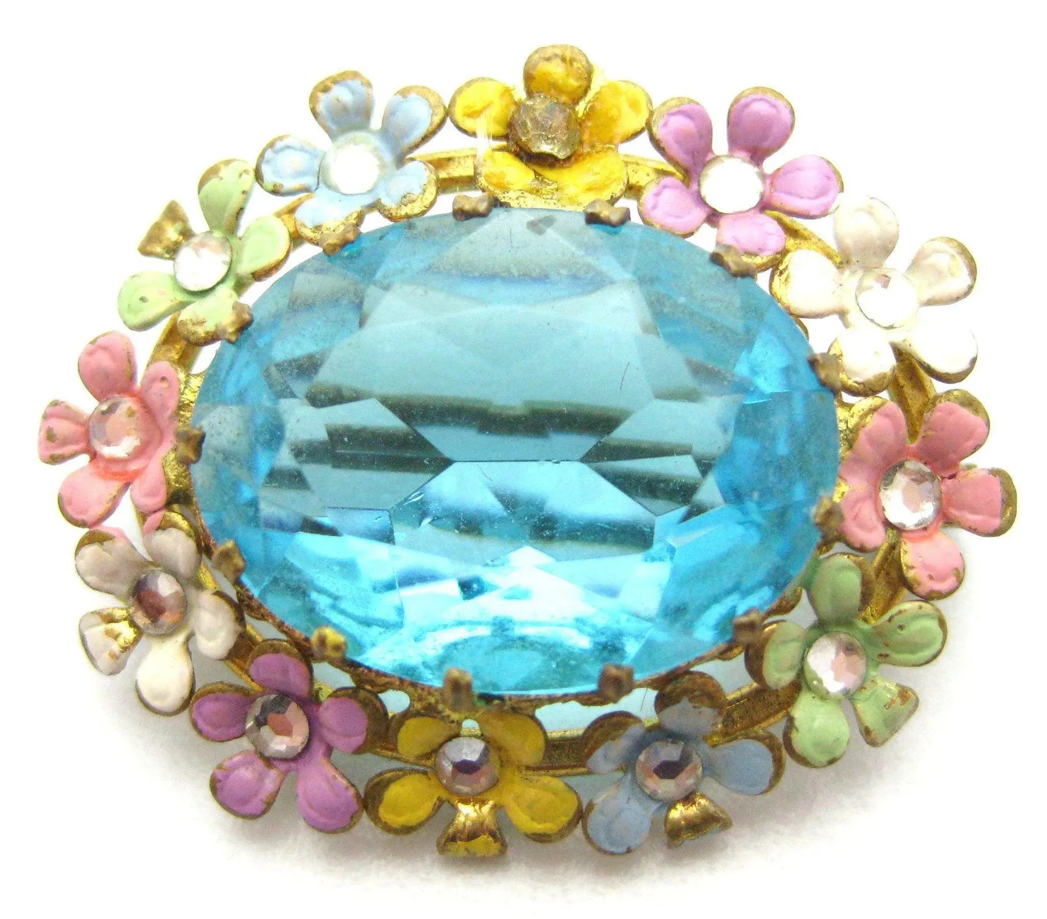 Vintage 1950s Multicoloured Flower Brooch