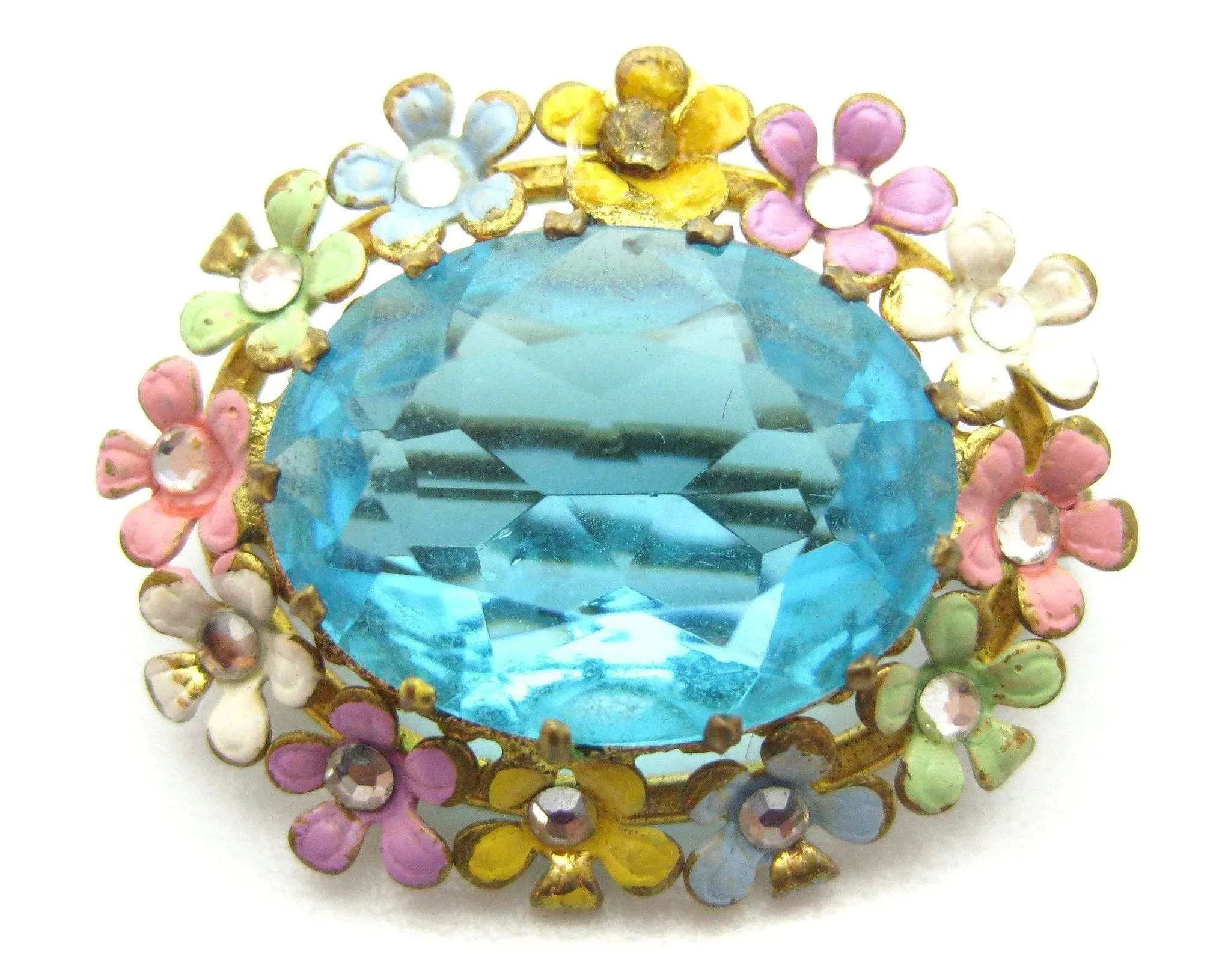 Vintage 1950s Multicoloured Flower Brooch