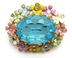 Vintage 1950s Multicoloured Flower Brooch