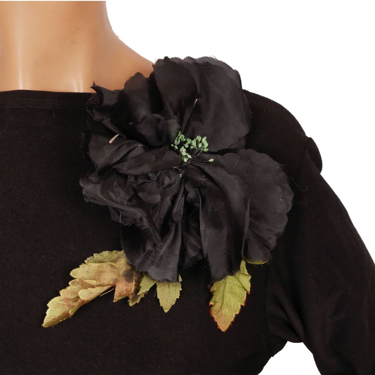 Vintage Black Silk Millinery Flower
