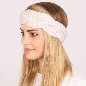 VINTAGE BRAID KNITTED HEADBAND - Beige
