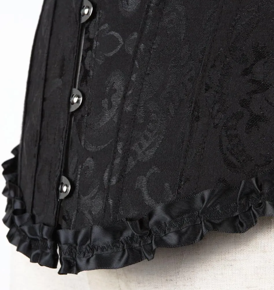 Zhitunemi Black Corset Top for Women Pirate Corsets Shapewear Steampunk Corset Overbust