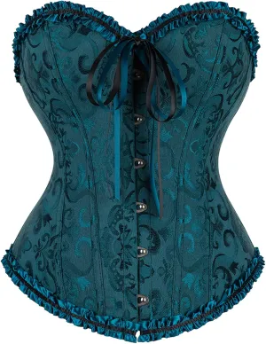 Zhitunemi Black Corset Top for Women Pirate Corsets Shapewear Steampunk Corset Overbust