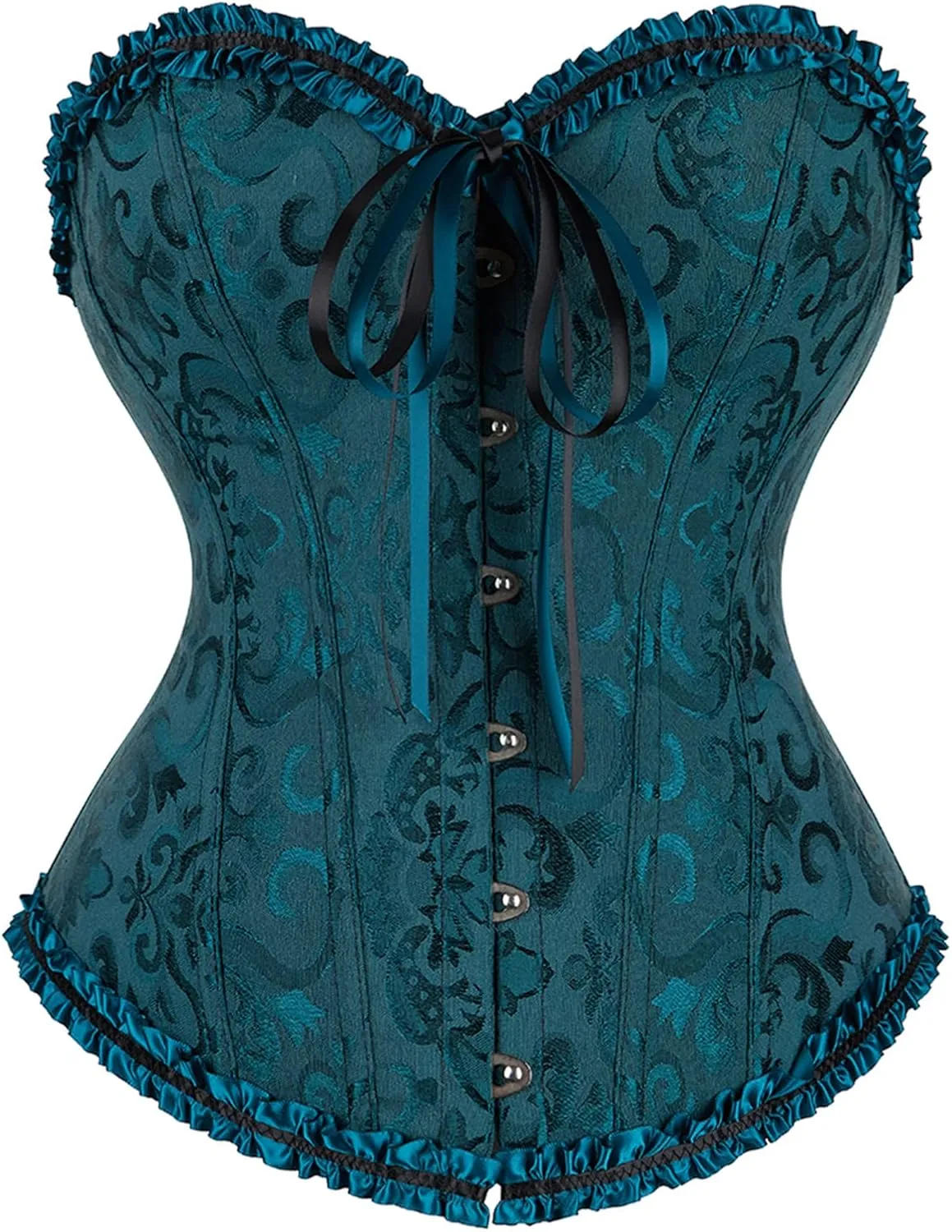Zhitunemi Black Corset Top for Women Pirate Corsets Shapewear Steampunk Corset Overbust